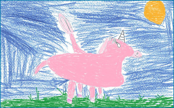 Magical animal drawing.